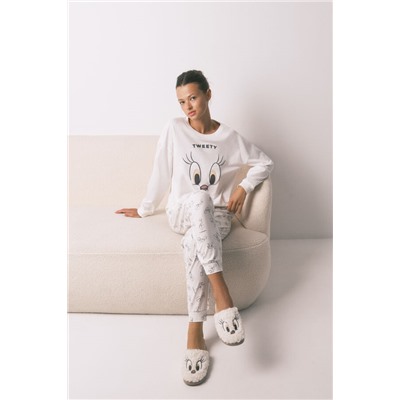 Pijama largo 100% algodón blanco Piolín