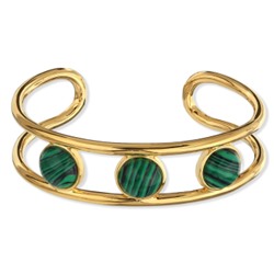 Браслет Самоцветы (малахит; покрытие золото), Есть комплект