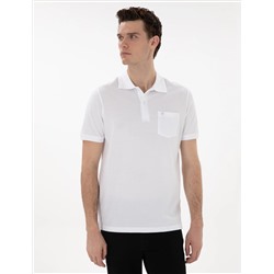 Beyaz Regular Fit %100 Pamuk Polo Yaka Basic Tişört