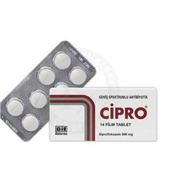 CiPRO GENİŞ SPEKTRUMLU ANTİBiYotik 14 FİLM TABLET Siprofloksasin 500 mg