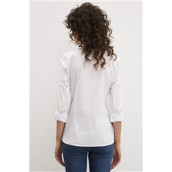 Kadın Beyaz Uzun Kollu Basic Gömlek