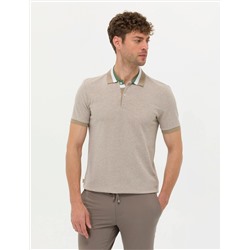 Beyaz Slim Fit Dokulu Polo Yaka Tişört