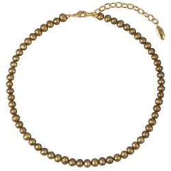 Колье (жемчуг золотистый 5-6мм; покрытие золото) 38-45см