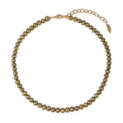 Колье (жемчуг золотистый 6-7мм; покрытие золото) 37-43см