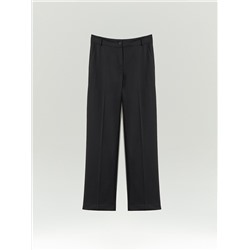 Брюки зауженного кроя из костюмной шерсти, D001/aspect