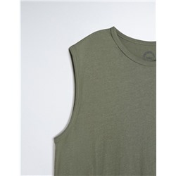 Sleeveless Basic T-shirt, Men, Green
