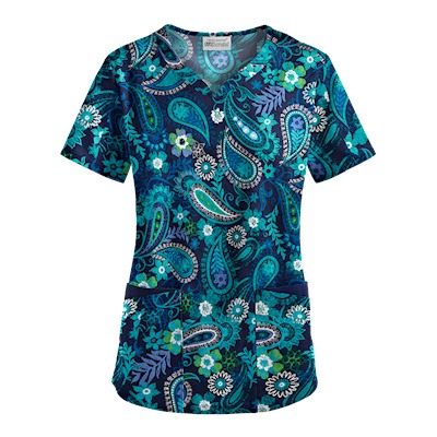 UA Tibetan Tease Navy Scrub Top