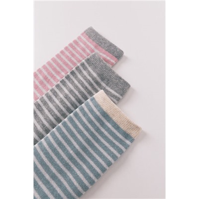 Pack 3 calcetines largos rayas lurex