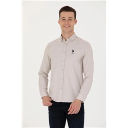 Erkek Taş Uzun Kollu Basic Gömlek