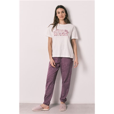 Pijama largo manga corta algodón Star Wars