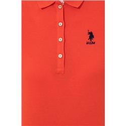 Kadın Kırmızı Basic Polo Yaka Tişört