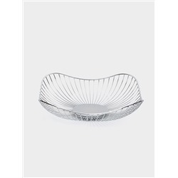 Корзина для фруктов, 28 см, металл, серебристая, Волны, Spin
