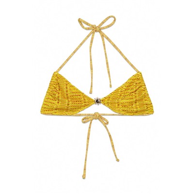 Top bikini triangular crochet multicolor