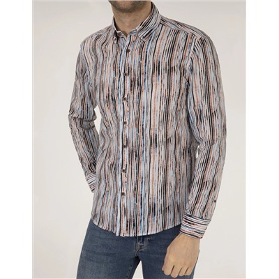 Lacivert Slim Fit Uzun Kollu Gömlek