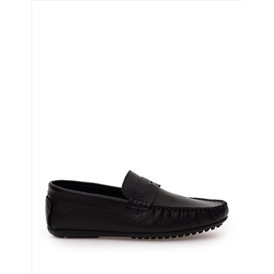 Siyah Kauçuk Taban %100 Deri Loafer Ayakkabı