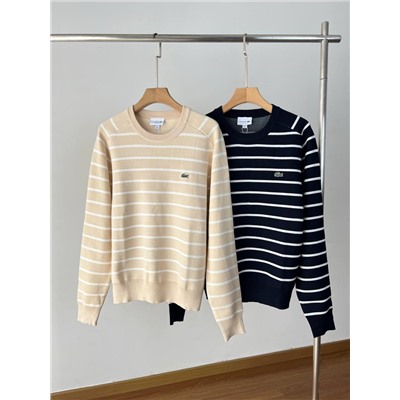 Трикотажный мужской пуловер в полоску ЛАКОСТ*Е