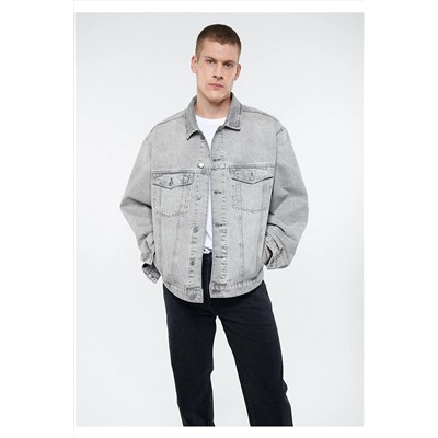 Mavi Ryan Gri Jean Ceket Oversize / Geniş Kesim 0110001-80975
