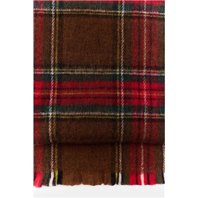 CHECK SCARF WITH FRAYED EDGES