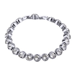 Браслет Теннис (кристаллы SW белые 6мм; покрытие родий) 18-20см, Есть комплект