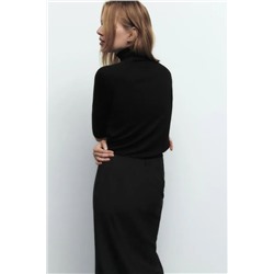 Трикотажное  удлиненное платье с высокой горловиной ZAR*A  мягкий эластичный трикотаж с ворсом