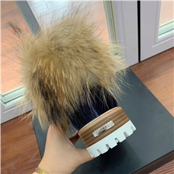 Женские ботинки с опушкой из меха лисы