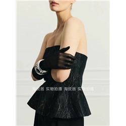 Женский топ из фактурной ткани со съёмными бретелями, экспорт в Россию ЗАРИН*А