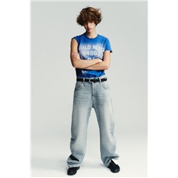 FADED-EFFECT TEXT T-SHIRT