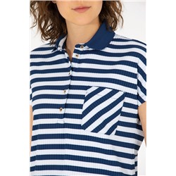 Kadın Lacivert Polo Yaka Tişört