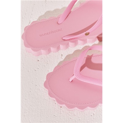Chanclas dedo efecto ondas rosa