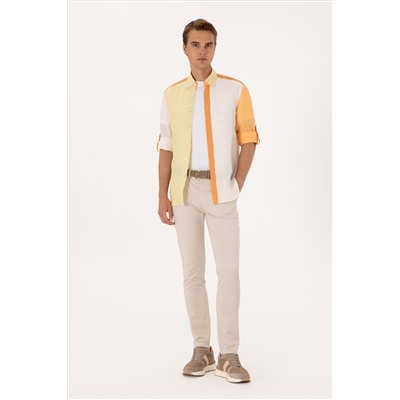 Erkek Bej Kanvas / Chino Pantolon