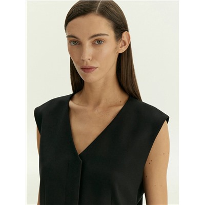 Жилет из костюмной шерсти с поясом, GL121/voyla