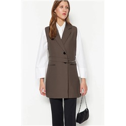 TRENDYOL MODEST Vizon Zincir Kemer Detaylı Dokuma Yelek TCTAW23YL00013