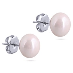 Пусеты (Майорка 12мм розовая; покрытие родий), Есть комплект