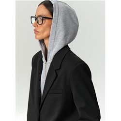 Однобортный жакет с капюшоном, ML825/emma