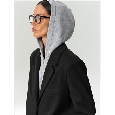 Однобортный жакет с капюшоном, ML825/emma