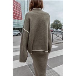 KNIT JUMPER WITH CONTRAST TRIMS