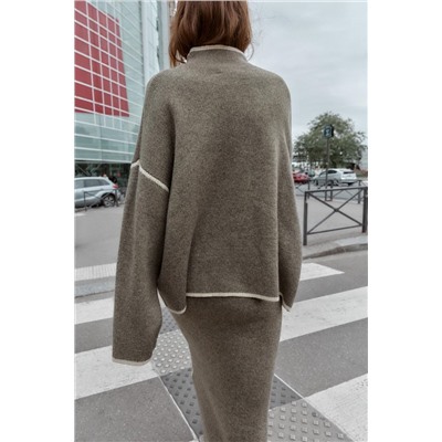 KNIT JUMPER WITH CONTRAST TRIMS