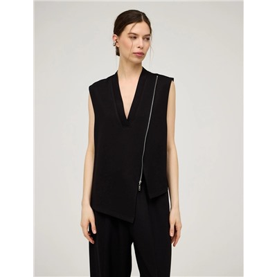 Черный асимметричный жилет