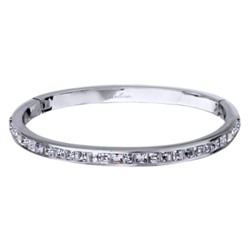 Браслет Квадро (кристаллы SW белые; покрытие родий), Есть комплект