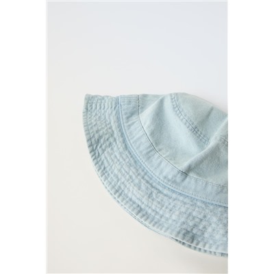 FADED DENIM BUCKET HAT