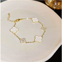 Регулируемый браслет с гальваническим цирконом и цветком