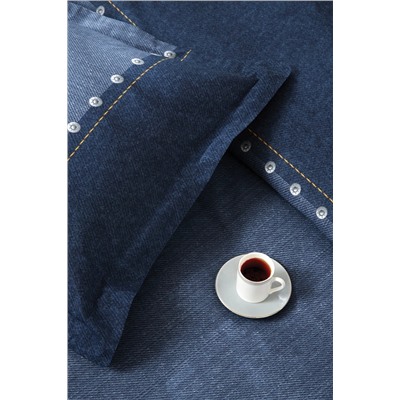 Özdilek Oregon Çift Kişilik Lastikli Çarşaf Denim Nevresim Takımı