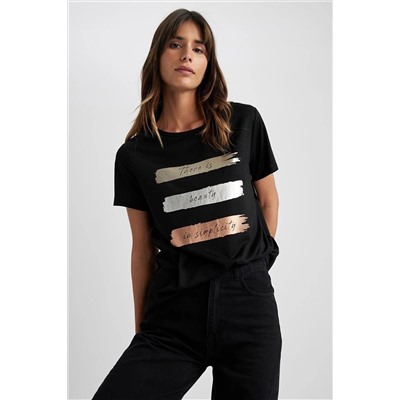 Defacto Regular Fit Bisiklet Yaka Baskılı Kısa Kollu Tişört Z9068AZ23SP