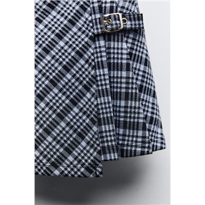 CHECKED SKIRT WITH BUCKLE