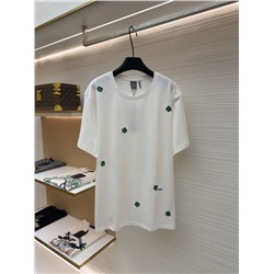 Футболка унисекс со стильной  и нежной вышивкой клевера 2 цвета  ДИО*Р