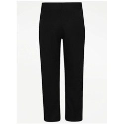 Boys Black Regular Leg School Trousers 2 Pack