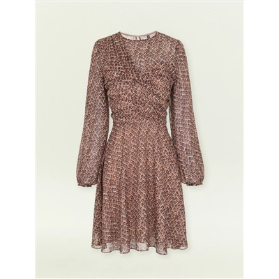 Платье по колено с абстрактным принтом, PL1750/cur