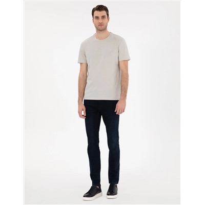 Taş %100 Pamuk Slim Fit Bisiklet Yaka Basic Tişört