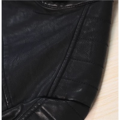 Стильная повседневная куртка в мотоциклетном стиле из мягкой искусственной кожи