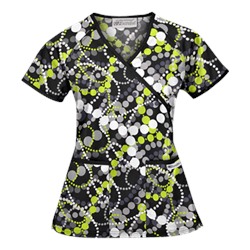 UA Mardi Gras Granite Mock Wrap Scrub Top